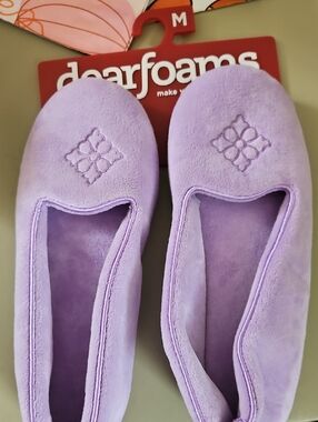 dearfoams Lavender Slip-On Ballet Slippers